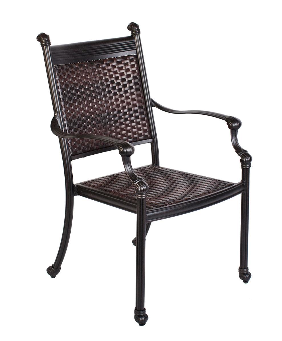 

    
CaliPatio Aztec Outdoor Dining Chair Dark Brown/Bronze AZDC   -Set-4
