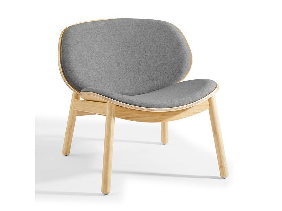 

    
Bamboo Accent Chair Grey Fabric Modern Danica by Greenington
