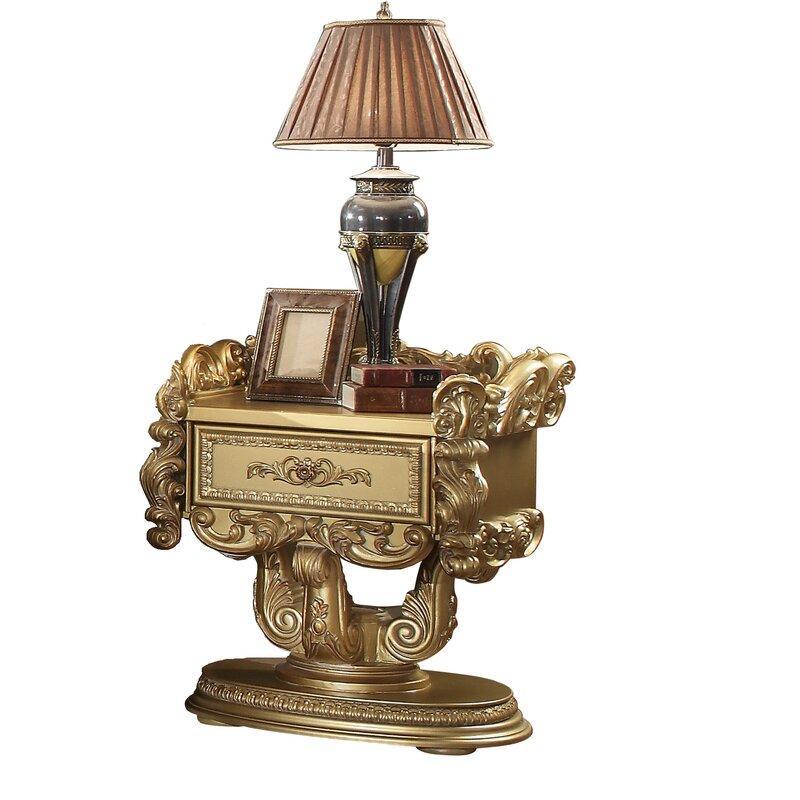 

    
Baroque Rich Gold CAL King Bedroom Set 3Pcs Carved Wood Homey Design HD-8086
