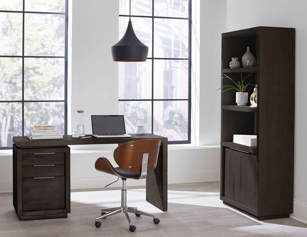 Contemporary Desk and Bookcase OXFORD AZU512-2PC in Dark Gray 