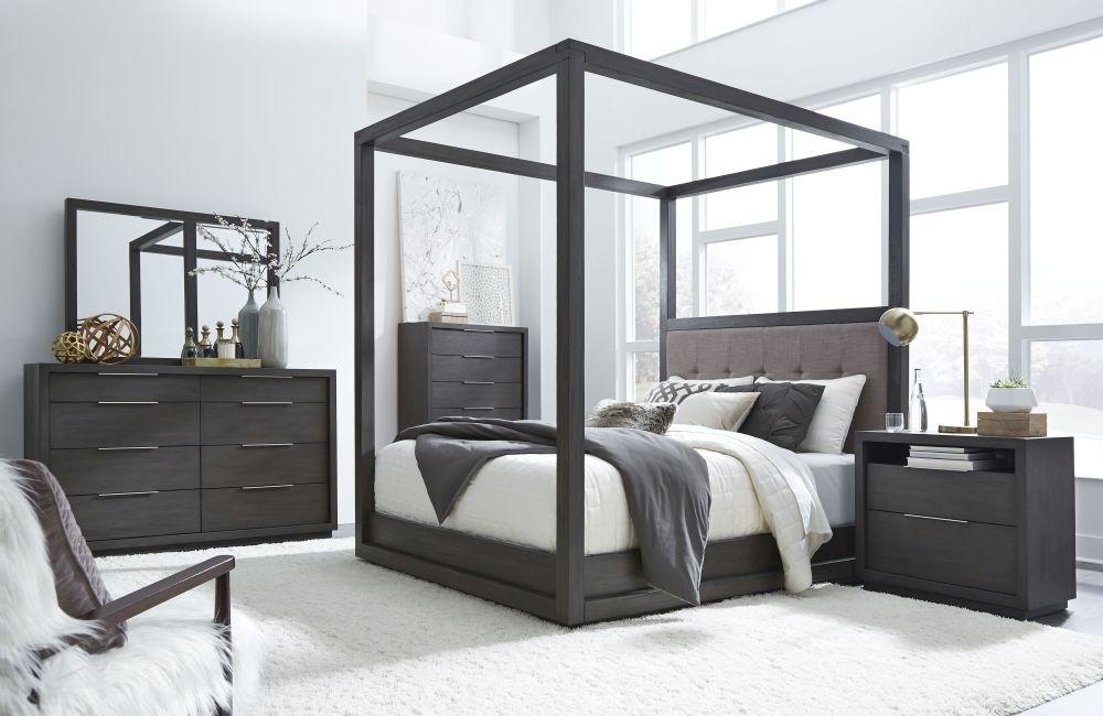 

    
AZU5H6 Basalt Gray CAL King CANOPY Bed OXFORD by Modus Furniture
