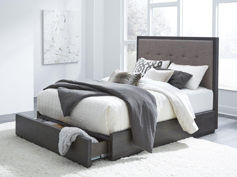 

    
Basalt Gray CAL King STORAGE Bed OXFORD by Modus Furniture
