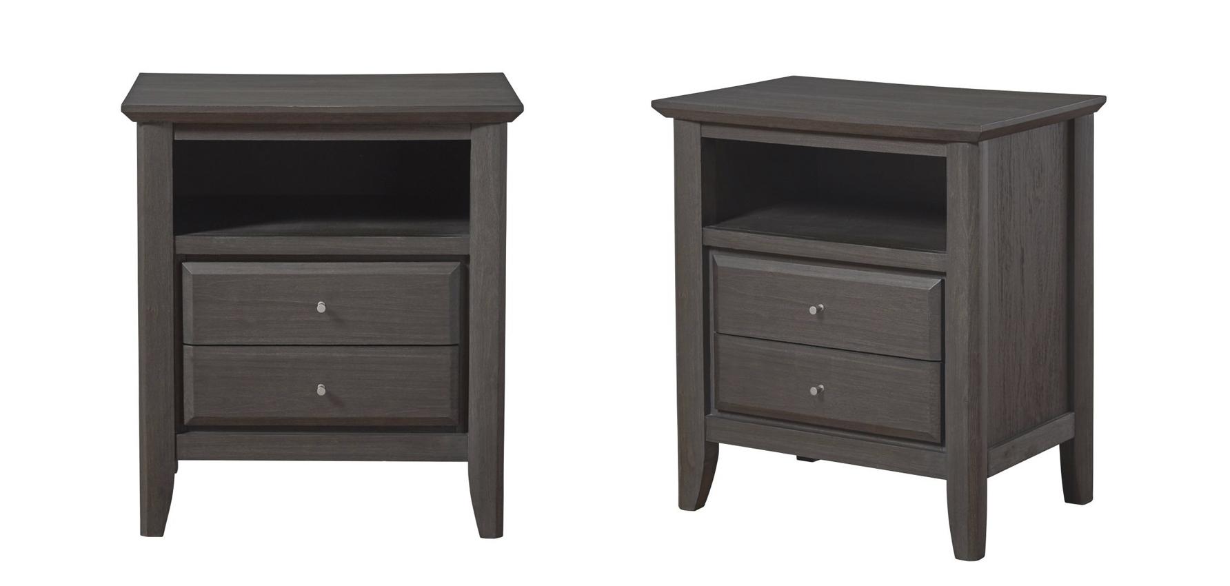Contemporary Nightstand Set CITY II 1X5781-2PC in Gray 