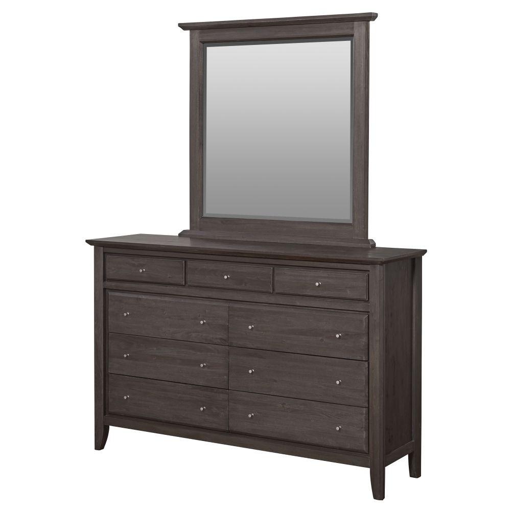 

    
Basalt Grey Finish 9 Drawer Dresser & Mirror Set 2Pcs CITY II by Modus Furniture
