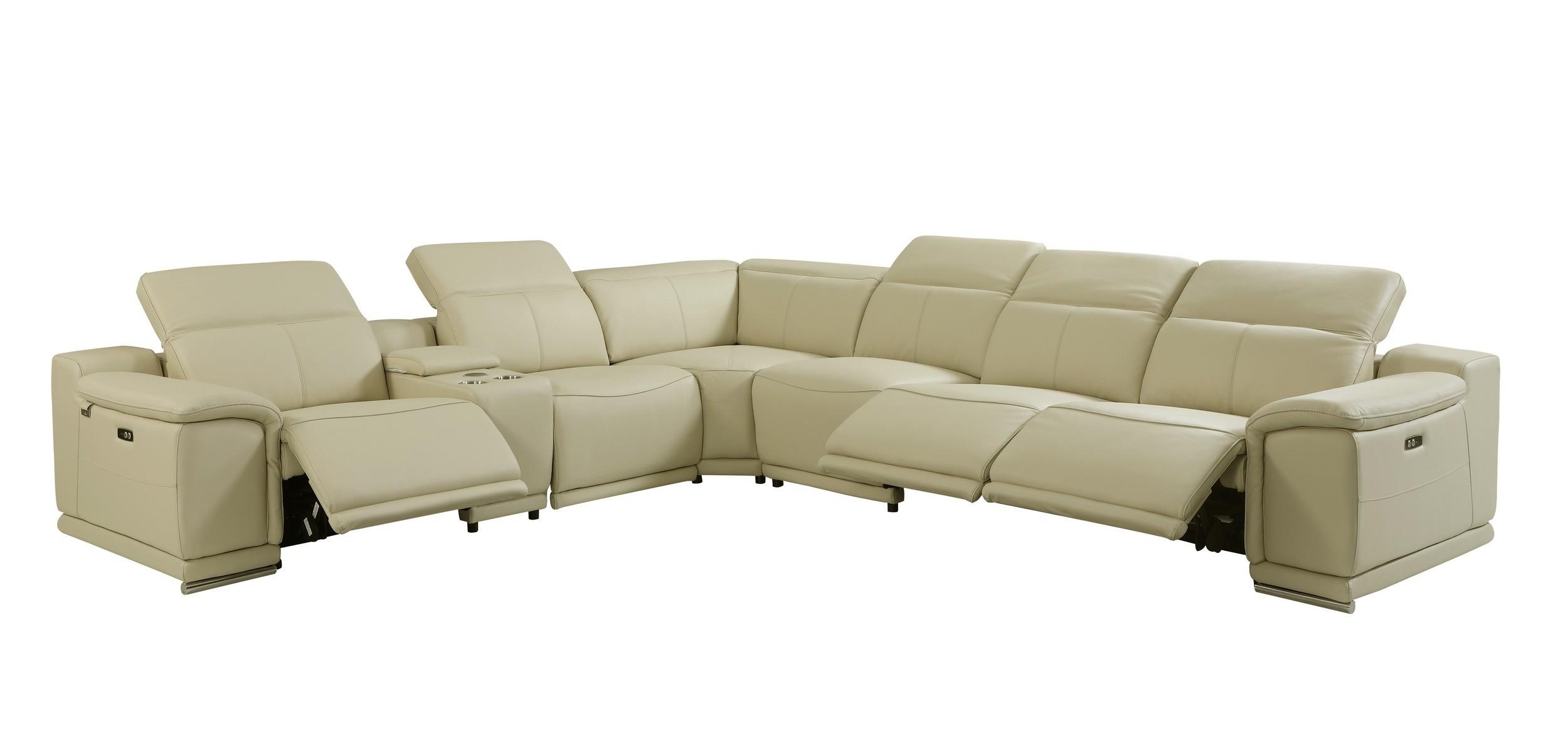 

    
BEIGE 3-Power Reclining 7PC Sectional w/ 1-Console 9762 Global United
