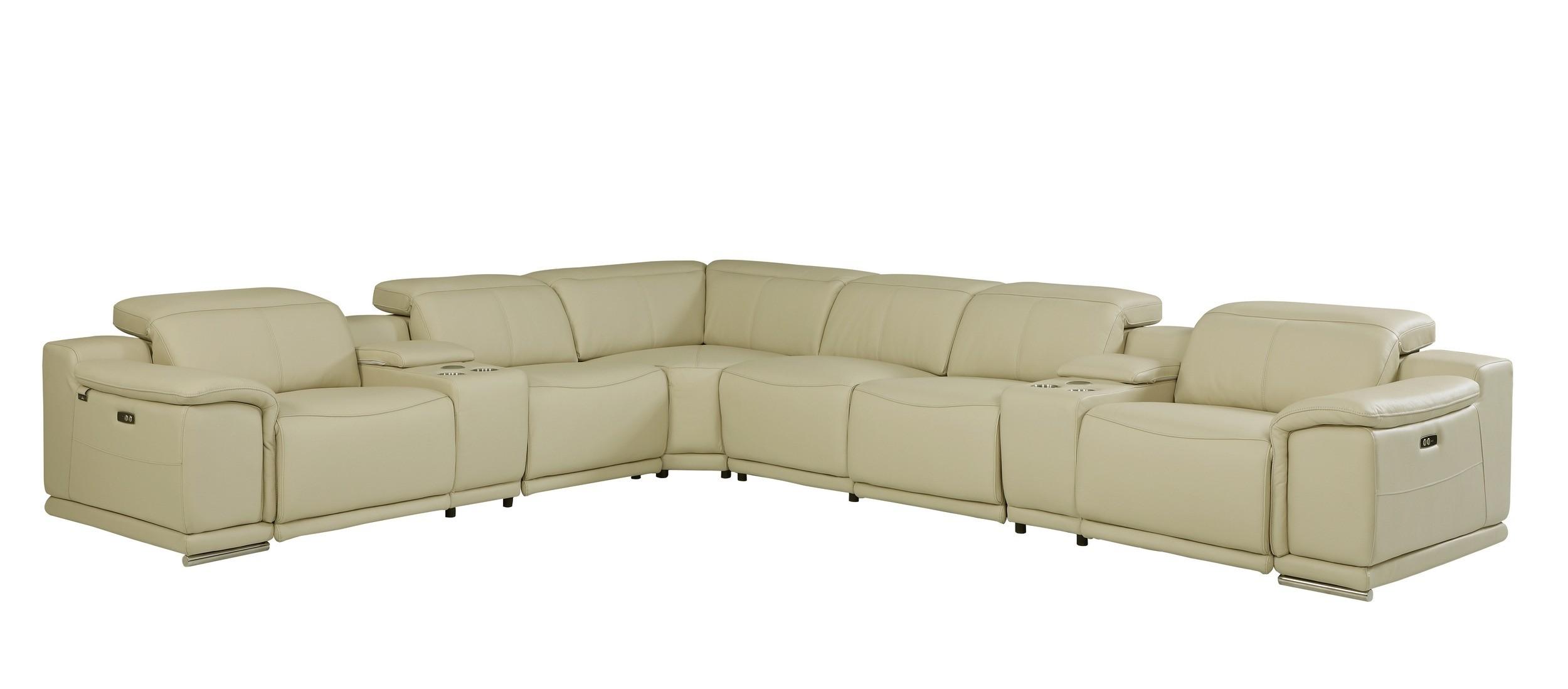 

    
BEIGE 3-Power Reclining 8PC Sectional /w 2-Consoles 9762 Global United
