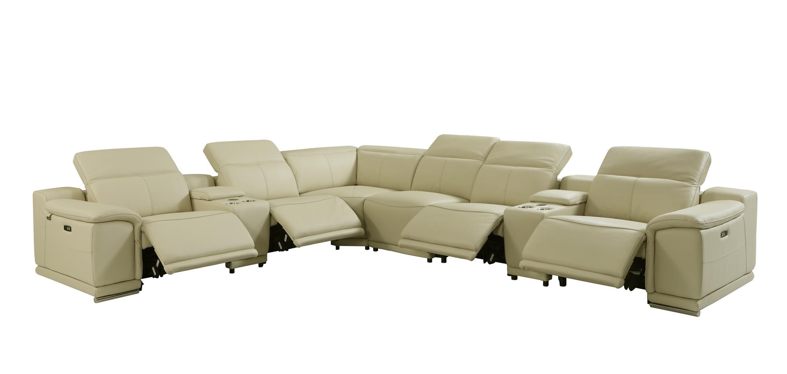 

    
BEIGE 4-Power Reclining 8PC Sectional /w 2-Consoles 9762 Global United
