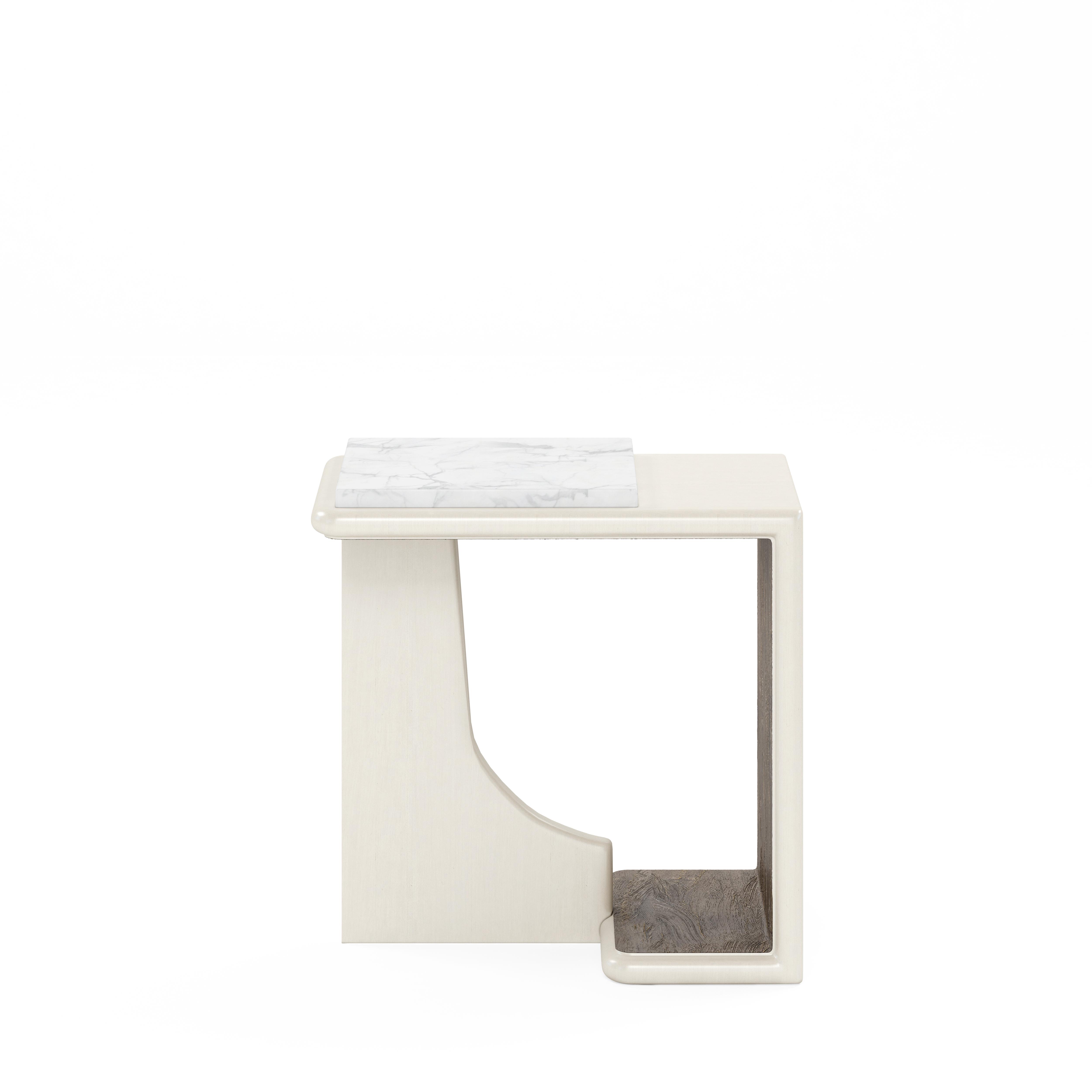 Modern, Casual Chairside Table Blanc 289308-1040 in Brown, Beige 