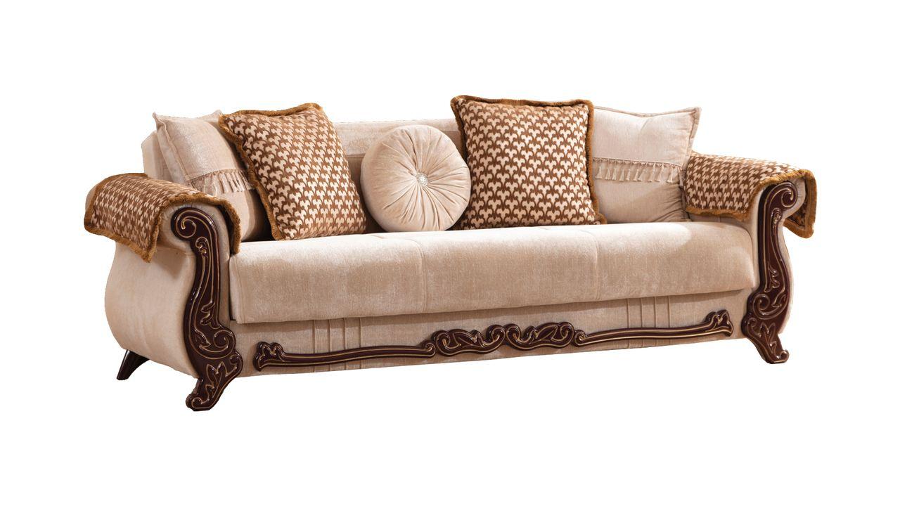 

    
Beige Chenille Sofa Set 3Pcs CARMEN Galaxy Home Traditional Classic

