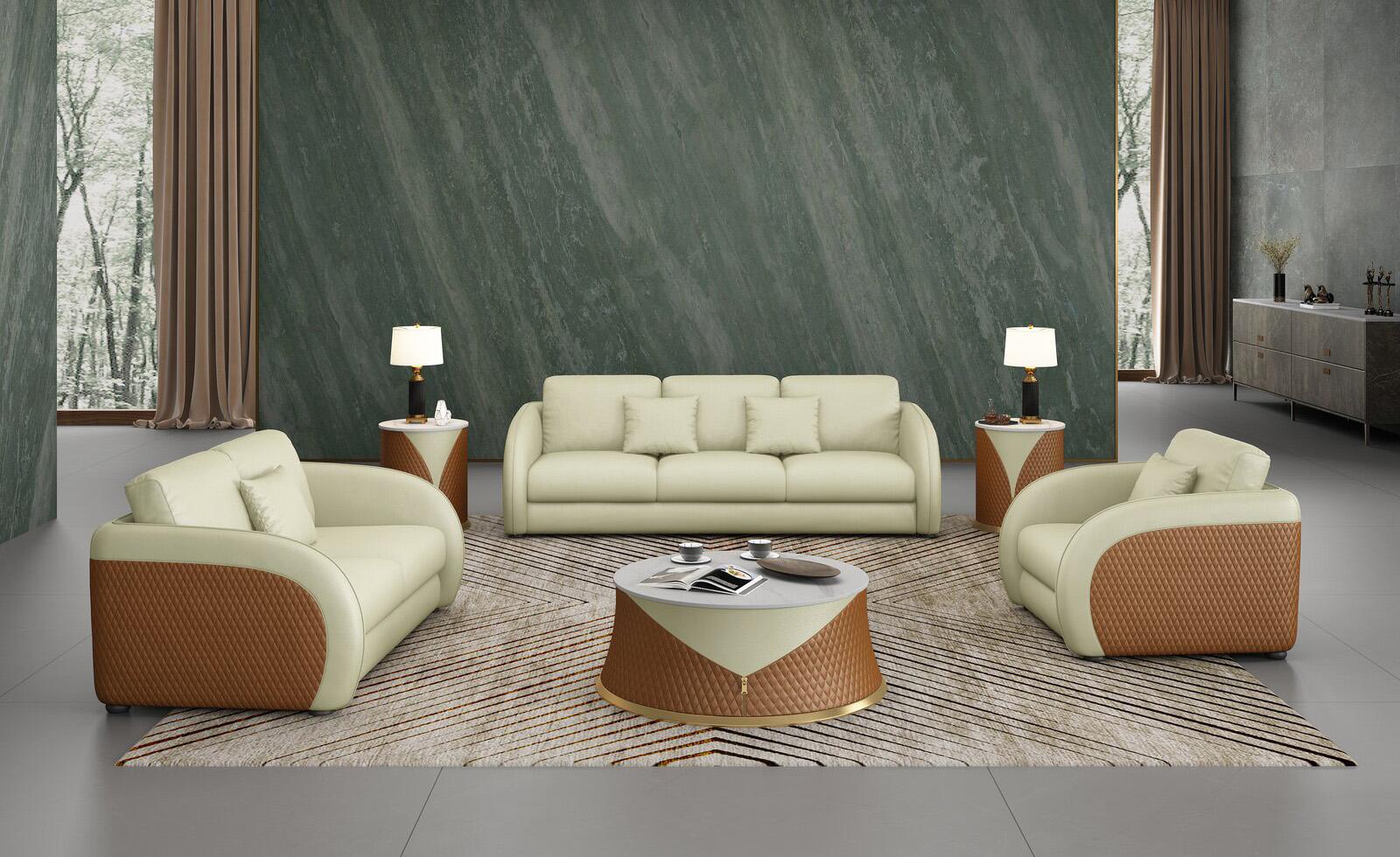 

    
EF-90881-Set-2 Beige & Cognac Italian Leather NOIR Sofa Set 2Pcs EUROPEAN FURNITURE Contemporary

