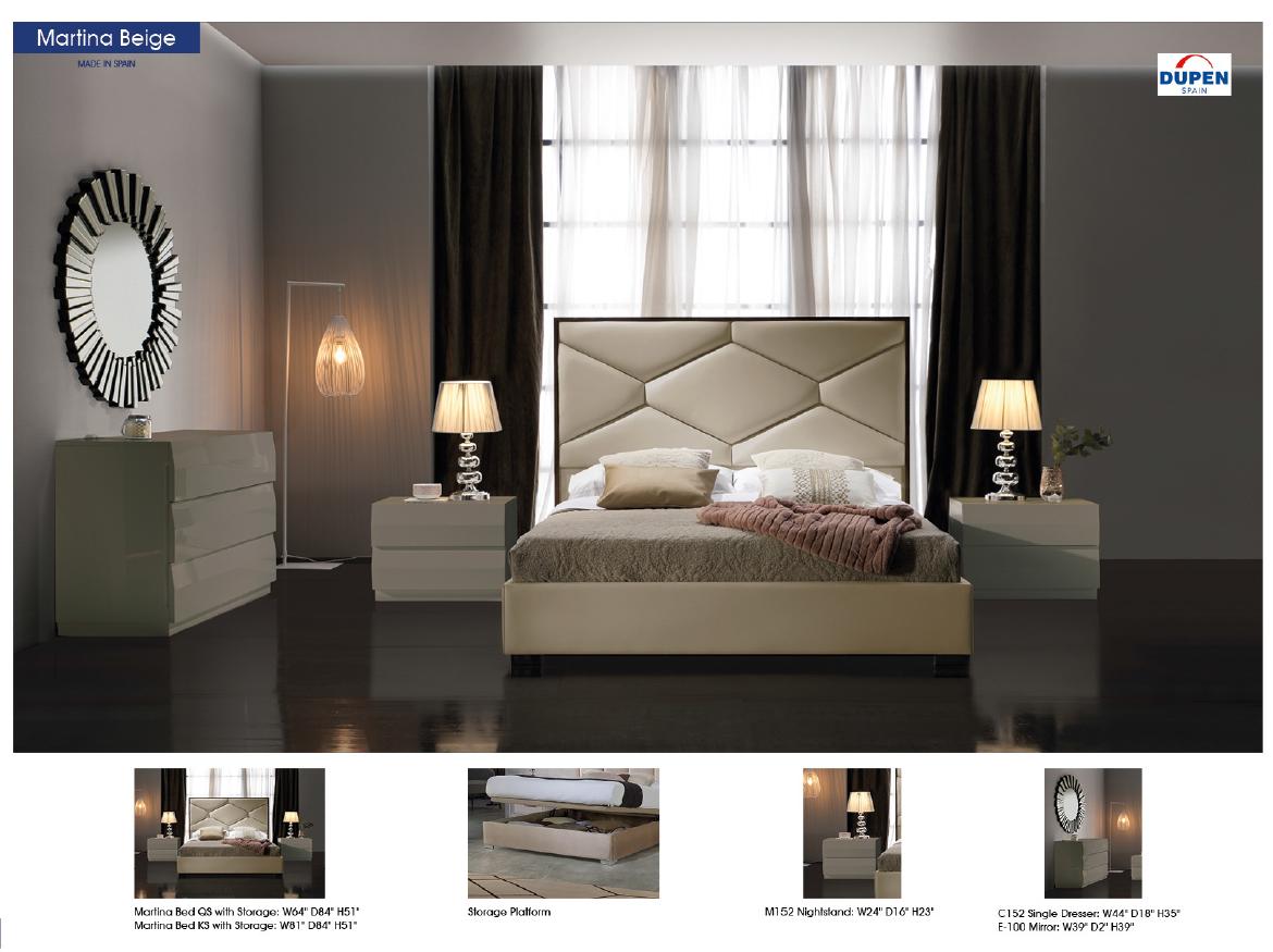 

                    
Buy Beige Eco Leather Queen Storage Bedroom Set 3Pcs MARTINA ESF Modern DUPEN SPAIN
