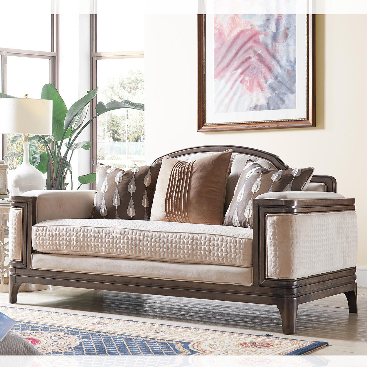 

    
Homey Design Furniture HD-687 Sofa Set Brown/Beige HD-687-2PC

