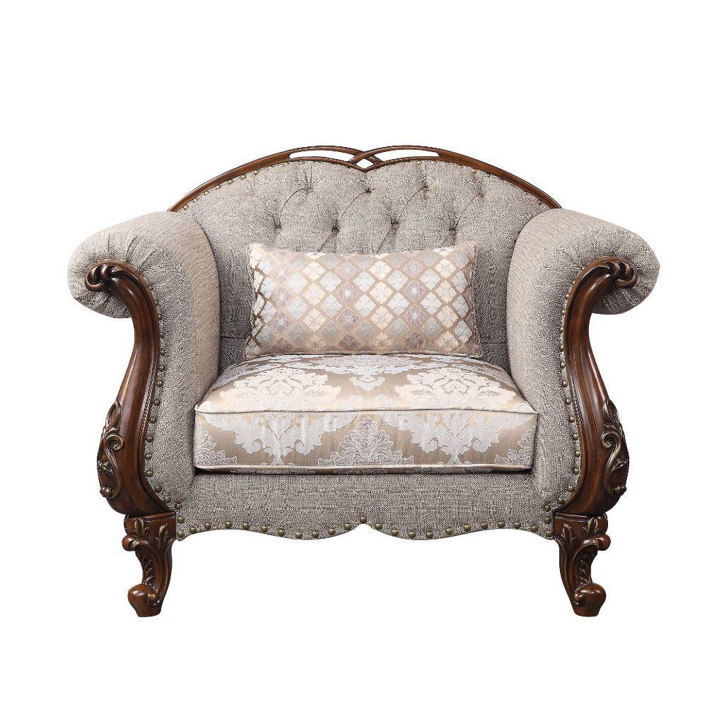 

    
Acme Furniture Miyeon 55367 Arm Chair Cherry/Beige 55367 Miyeon
