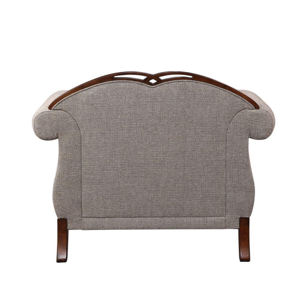 

    
Beige Fabric & Cherry Wood Sofa Set 3 Pcs Miyeon 55365 ACME Traditional Classic
