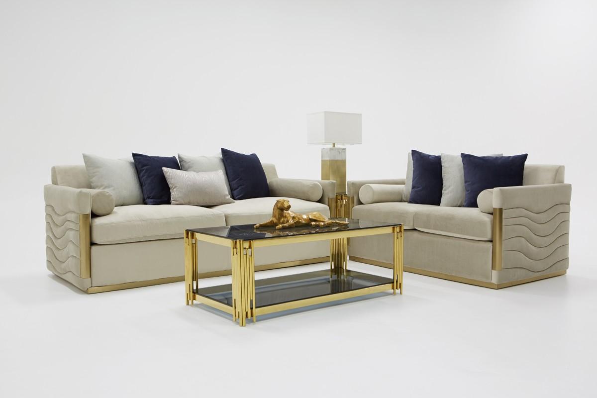 

    
VIG Furniture Divani Casa Tenaya Loveseat Beige/Gold VGHKF3073-40-STN
