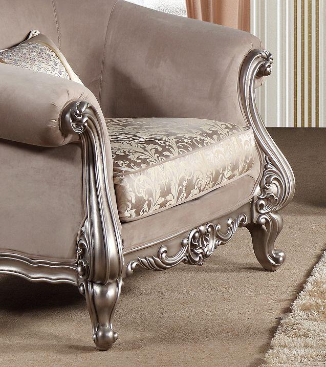 

    
Cristina-Set-3 Beige Fabric & Silver Finish Wood Sofa Set 3Pcs Traditional Cosmos Furniture Cristina
