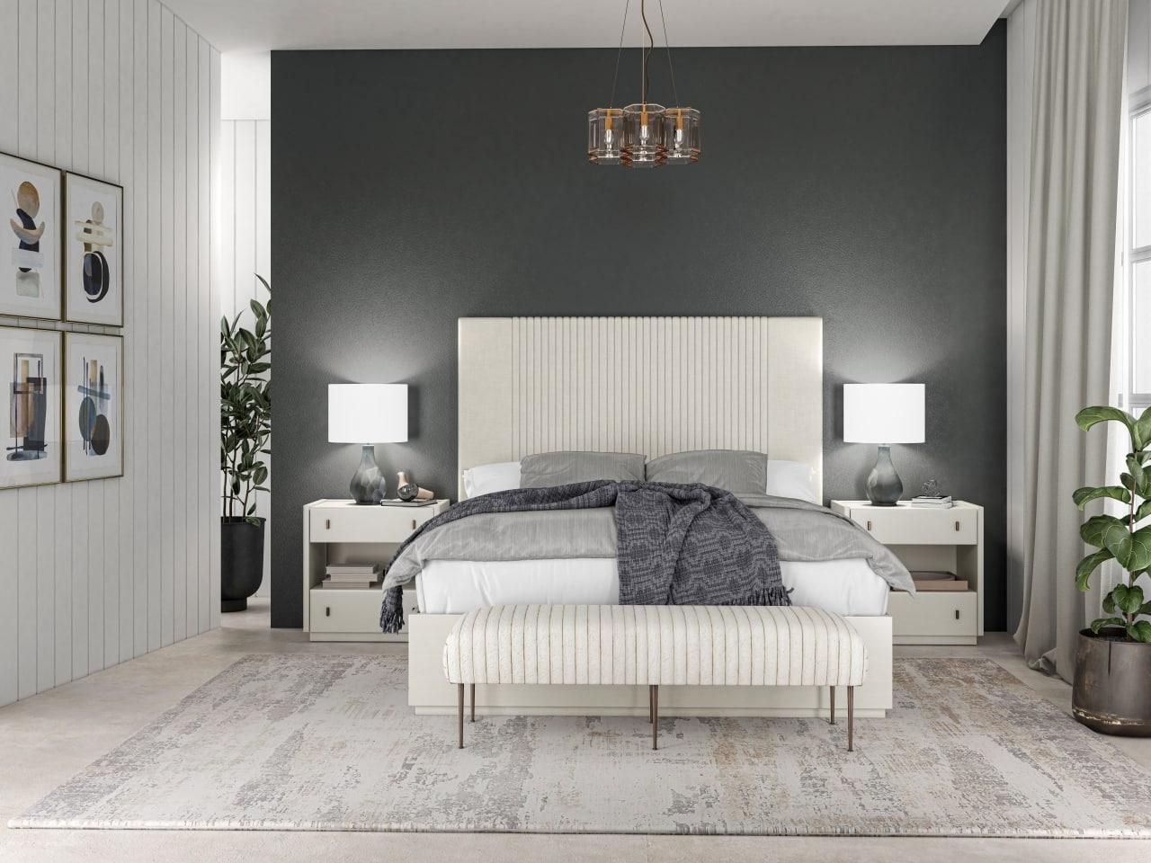 Modern, Casual Platform Bedroom Set Blanc 289126-1017-BG-2NB-4PCS in Beige Fabric