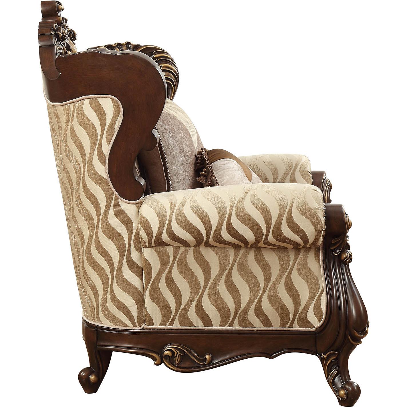 

        
Acme Furniture Shalisa 51052 Arm Chair Walnut/Tan/Beige Fabric 0840412157622
