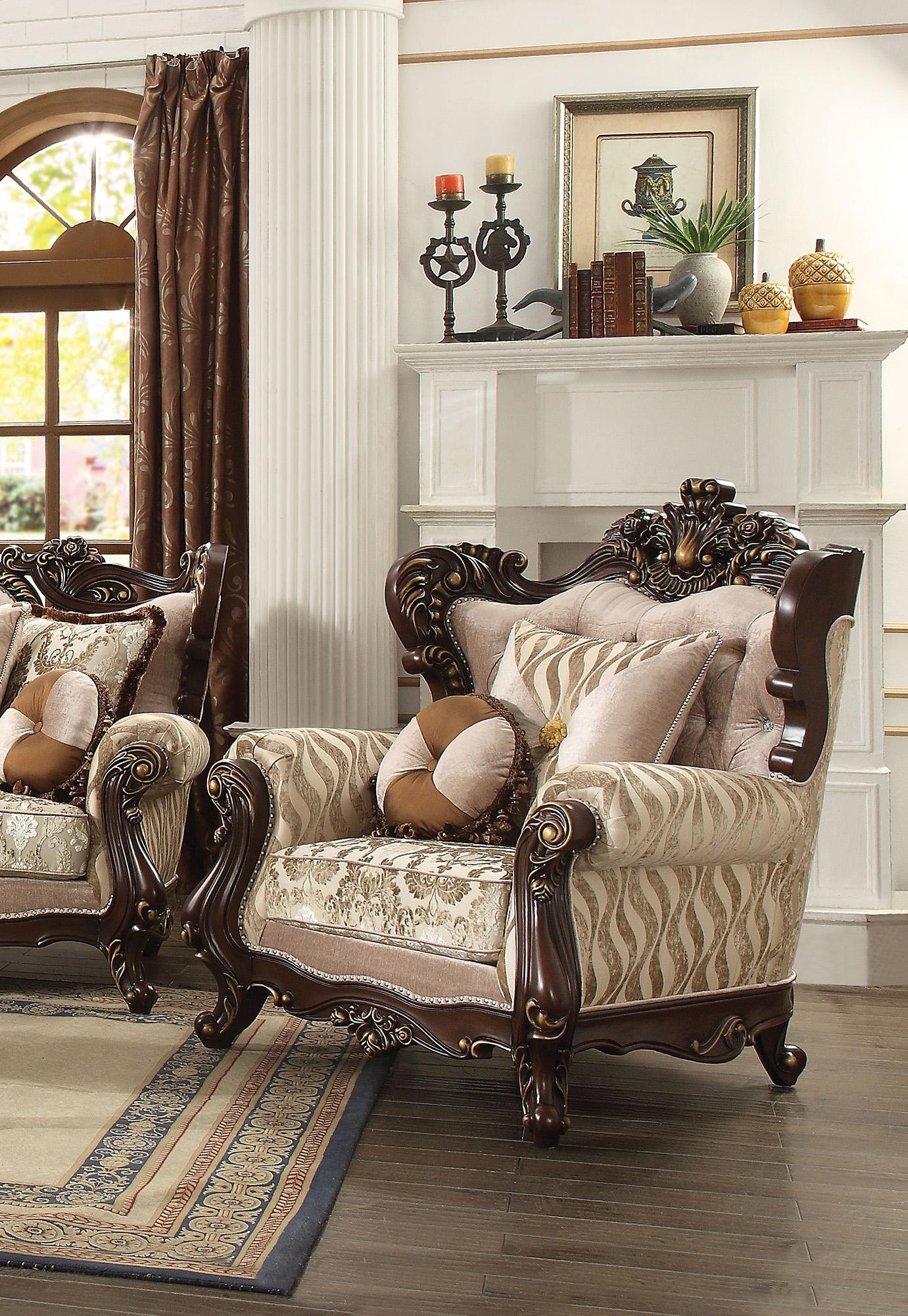 

    
Acme Furniture Shalisa 51052 Arm Chair Walnut/Tan/Beige 51052-Shalisa

