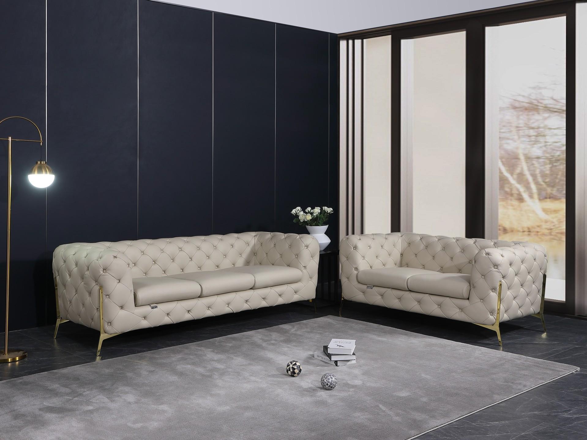

                    
Buy Beige Genuine Italian Leather Sofa Set 2Pcs Contemporary 970 Global United

