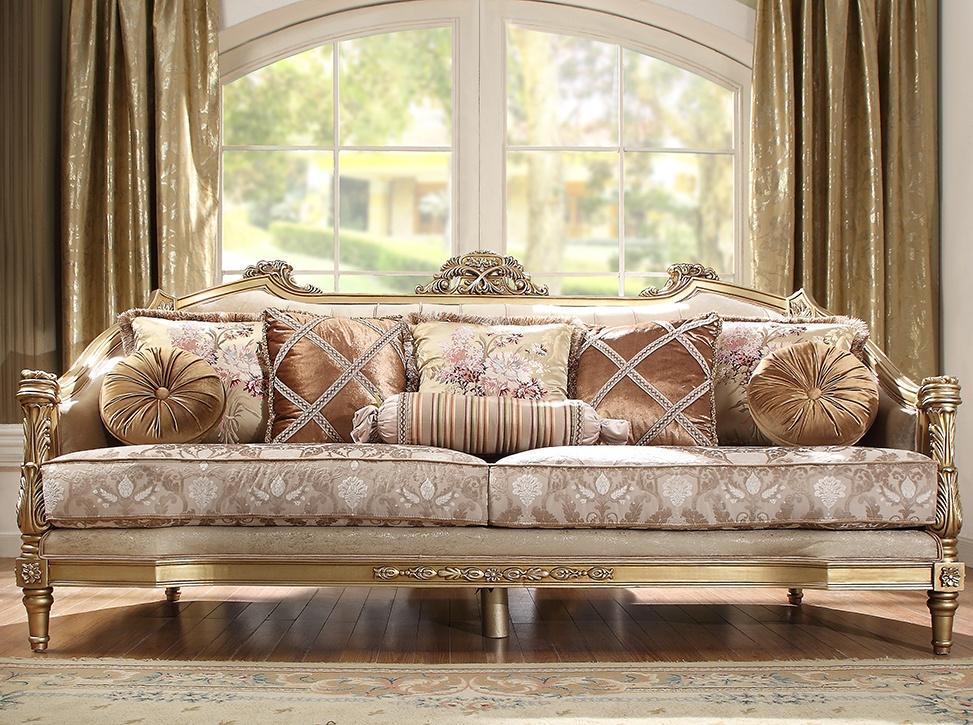 

    
Luxury Beige & Gold Carved Wood Sofa Set 2Pcs  Traditional Homey Design HD-2019

