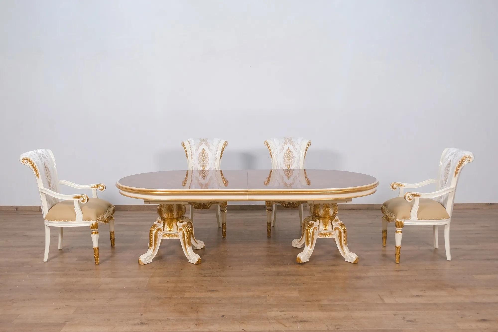 Traditional Dining Table Valentine II 45016-DT in Gold, Beige 