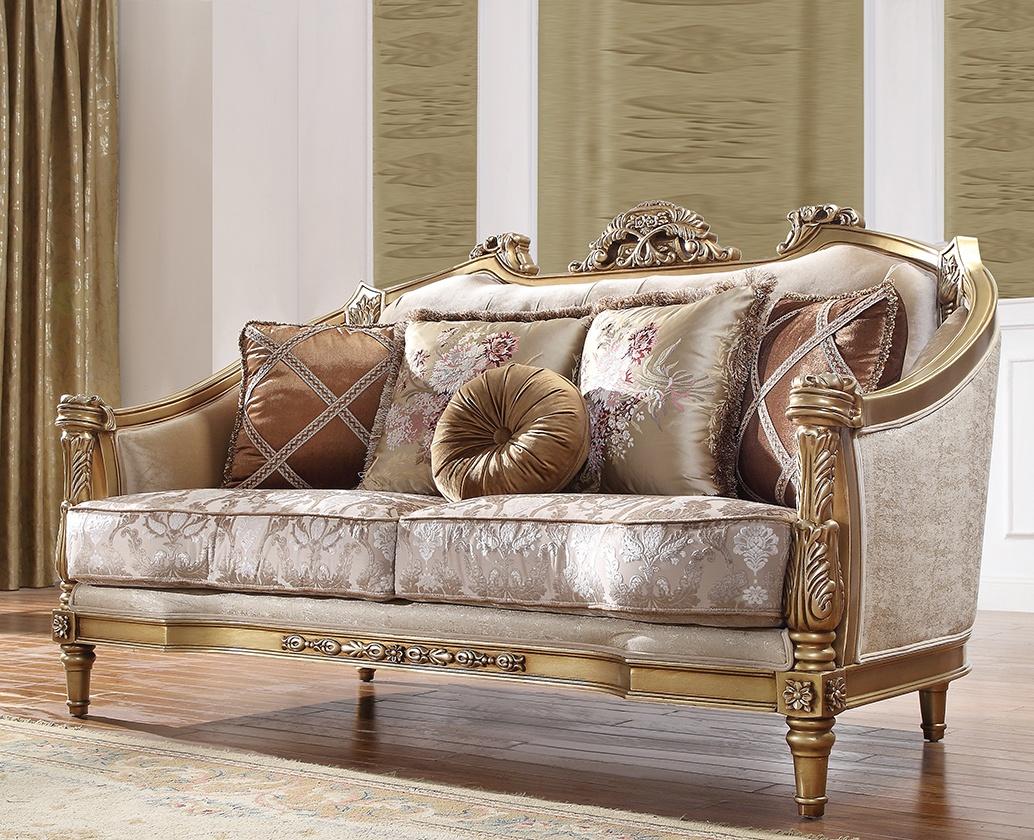 

    
Luxury Beige & Gold Carved Wood Loveseat Traditional Homey Design HD-2019
