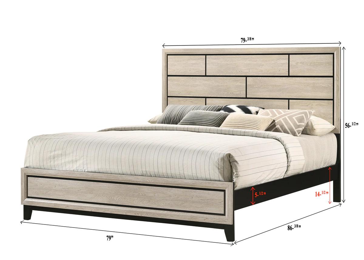 

    
Beige King Size Panel Bed by Crown Mark Akerson B4630-K-Bed
