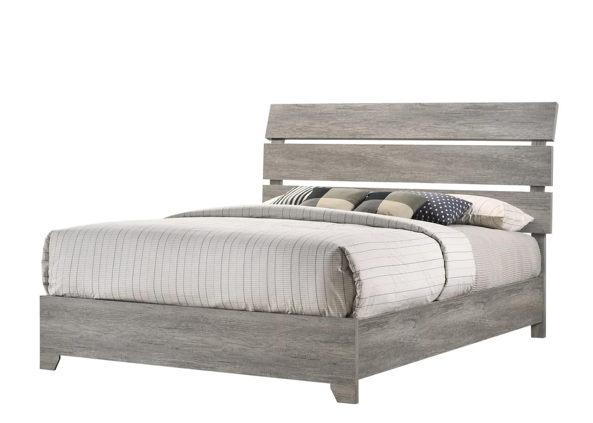 Rustic, Simple, Farmhouse Panel Bed Tundra B5520-K-Bed in Beige 