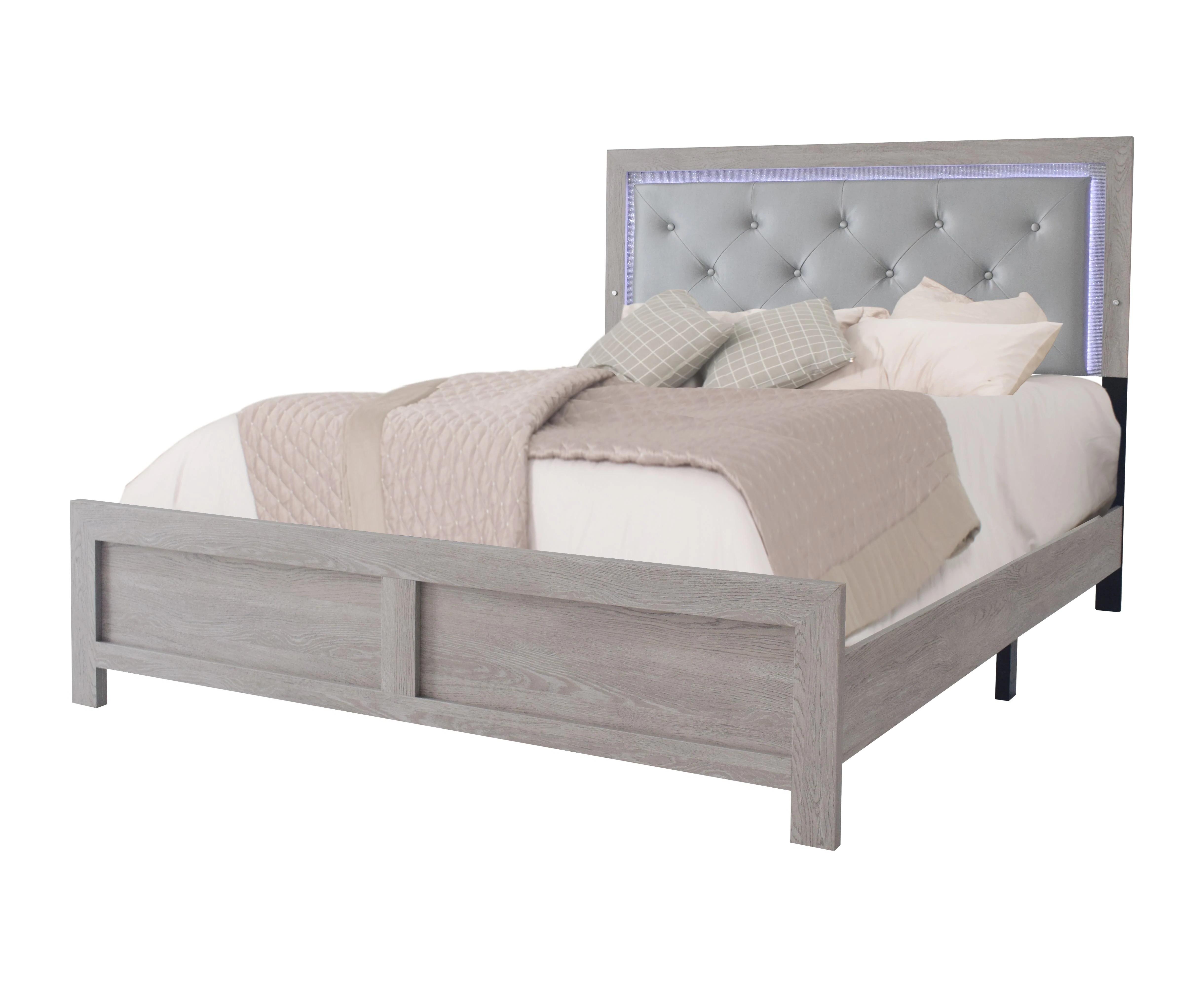 

    
Beige King Size Panel Bed w/ LED by Crown Mark Jaylen B9270-K-Bed
