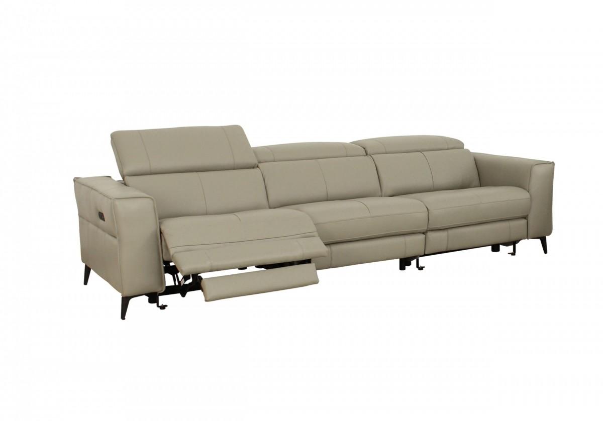 Modern Sofa Nella VGKNE9193-LTGRY-4S in Beige Leather