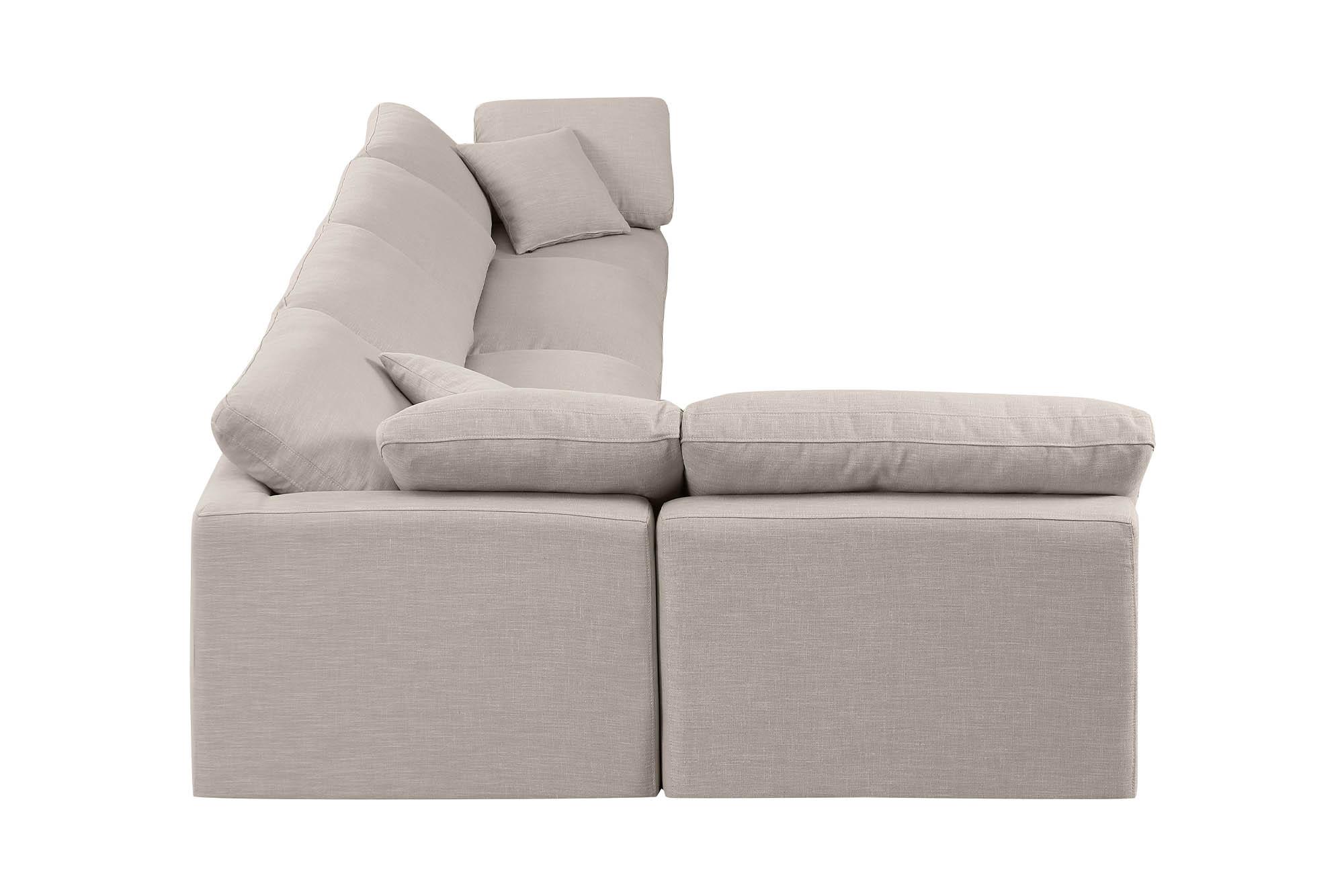 

        
Meridian Furniture INDULGE 141Beige-Sec5D Modular Sectional Beige Linen 094308314624
