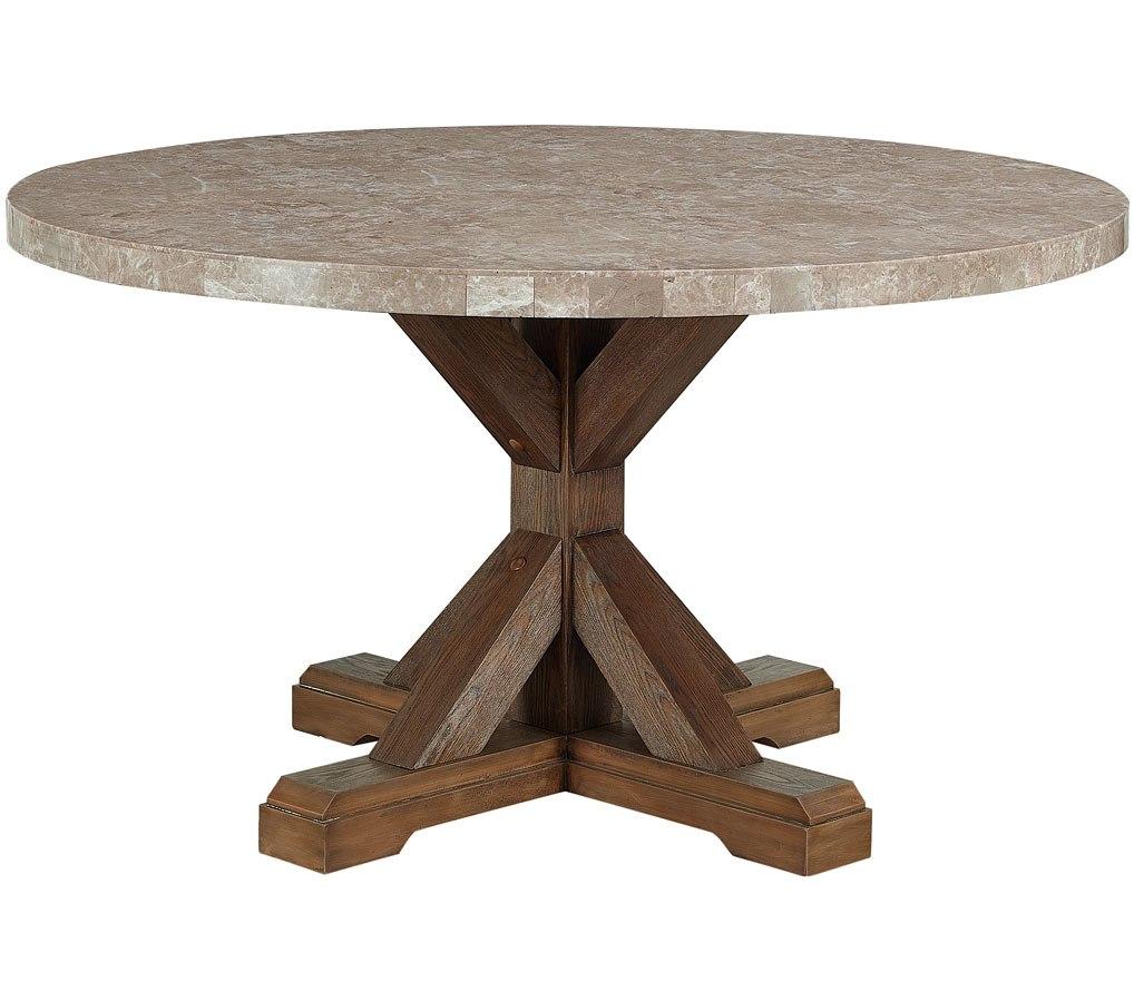 Traditional, Rustic Dining Table Vesper 1211T-54 in Marble, Gray, Brown 