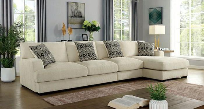 

    
Contemporary Beige Chenille Large L-Shaped Sectional Furniture of America CM6587BG-SECT-LL-R Kaylee

