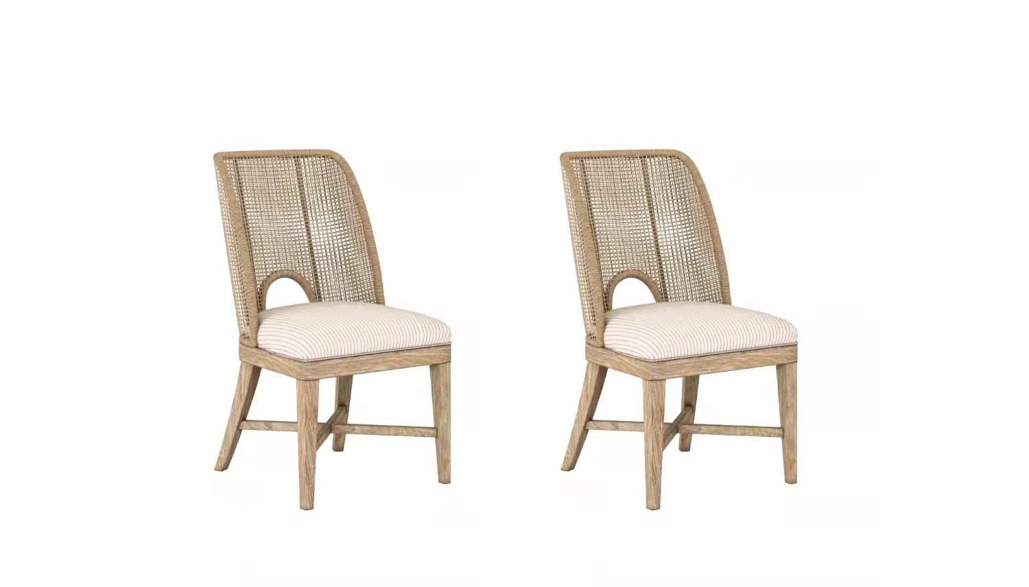 

    
Beige & Oak Wood Dining Chair Set by A.R.T. Furniture Post Frame
