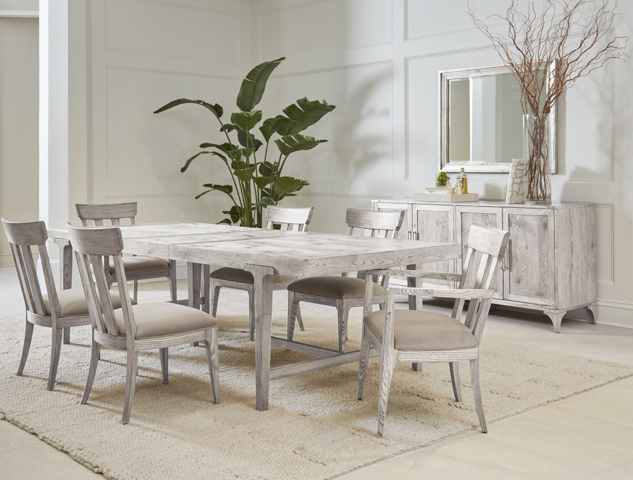 Traditional, Farmhouse Dining Table Set Sojourn 316220-2311-7pcs in Beige 