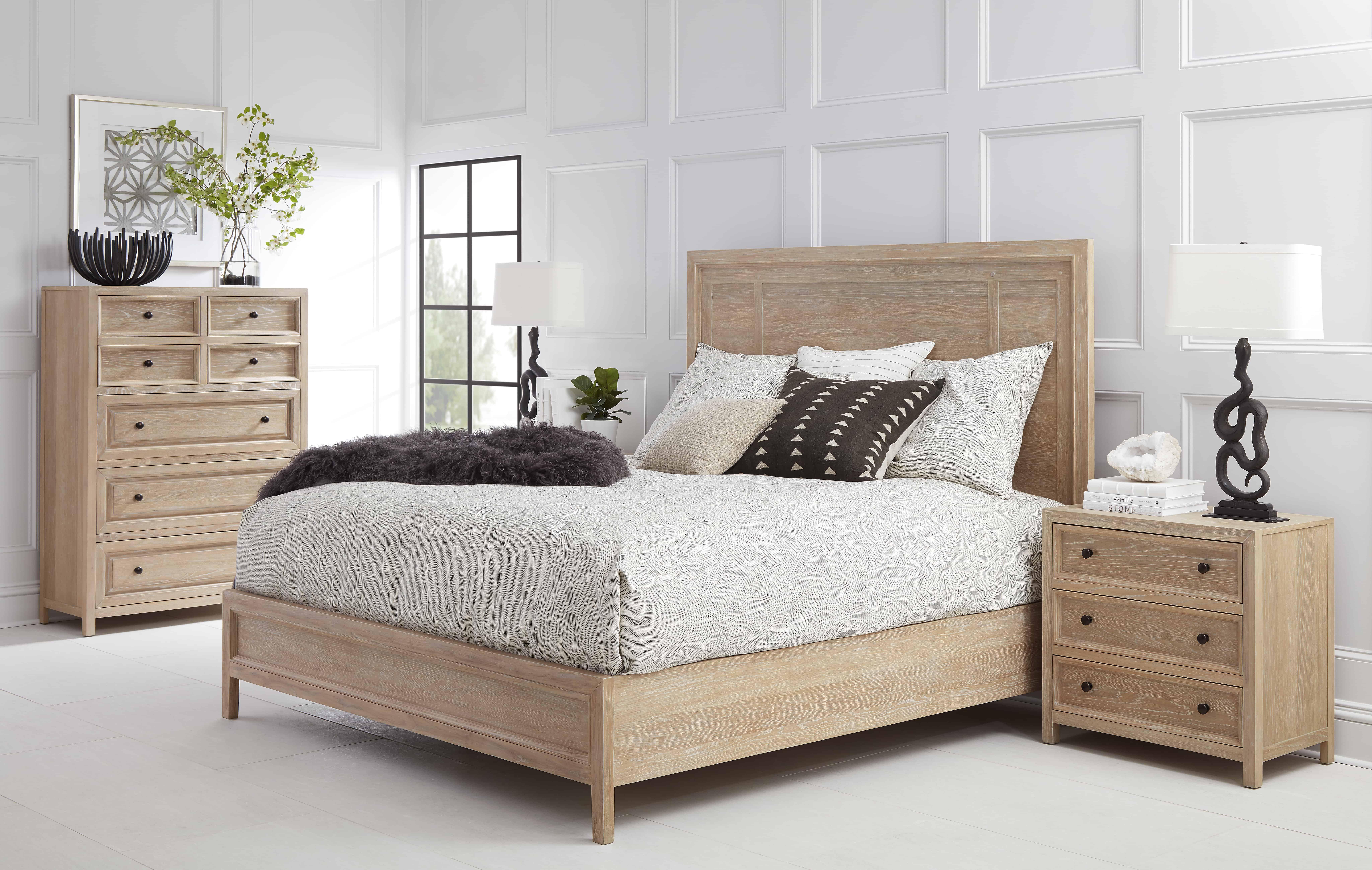 

    
 Shop  Beige Oak Wood Queen Size Panel Bedroom Set 5Pcs by A.R.T. Furniture Post
