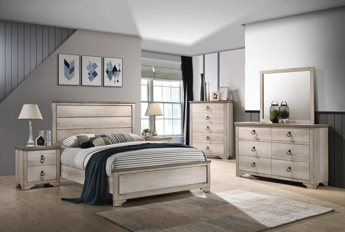 

    
Beige Panel Bedroom Set by Crown Mark Patterson B3050-F-Bed-5pcs
