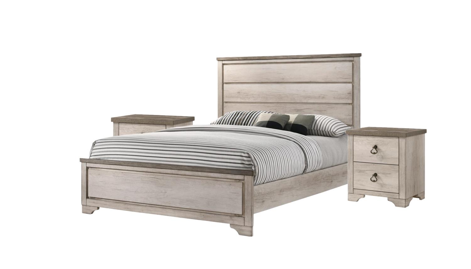 

    
Beige Panel Bedroom Set by Crown Mark Patterson B3050-Q-Bed-3pcs

