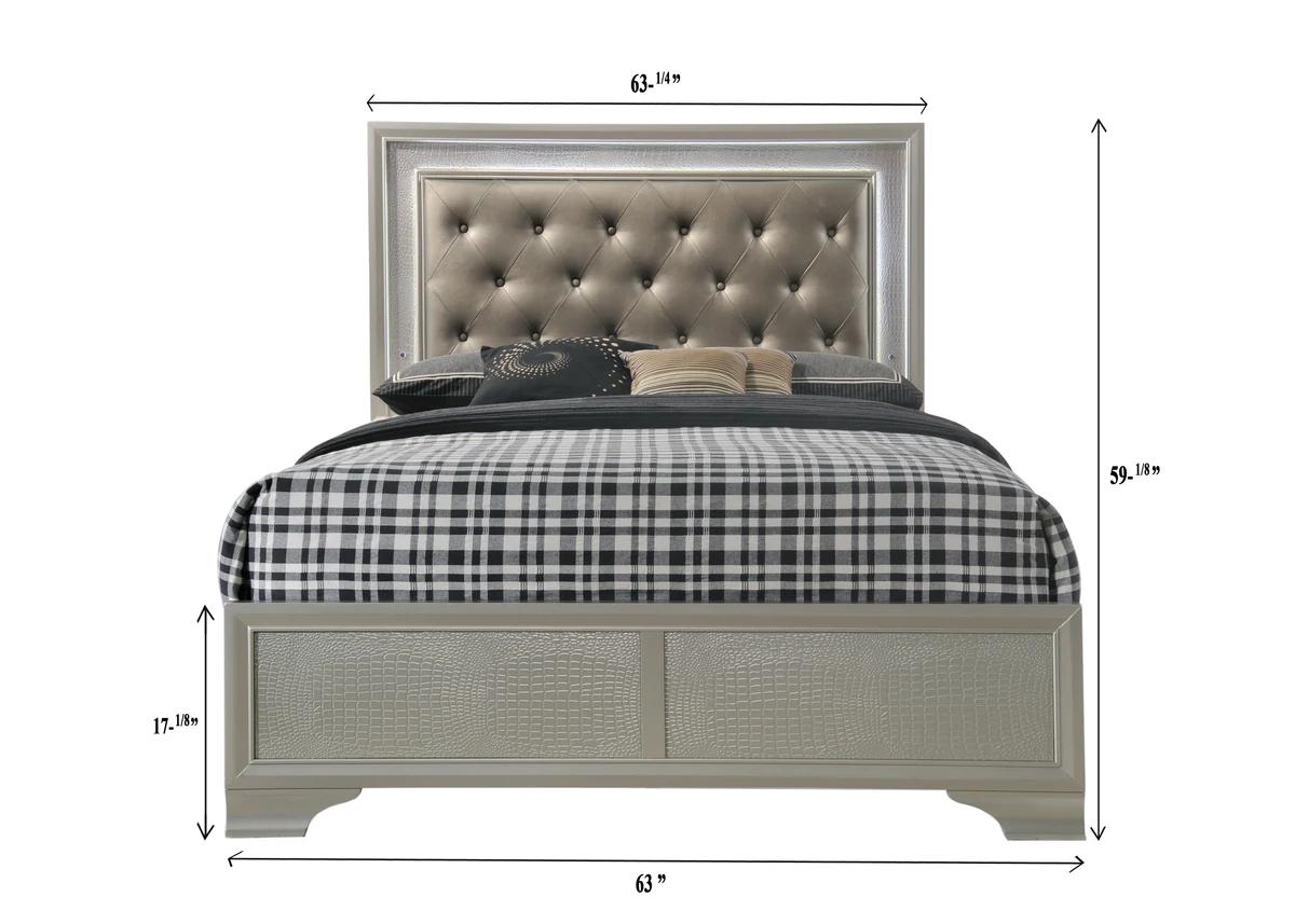 

    
Crown Mark Lyssa Panel Bedroom Set Beige B4300-Q-Bed-3pcs
