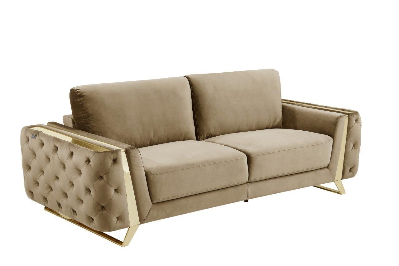 Contemporary Sofa 1051 1051-BEIGE-S in Beige Fabric