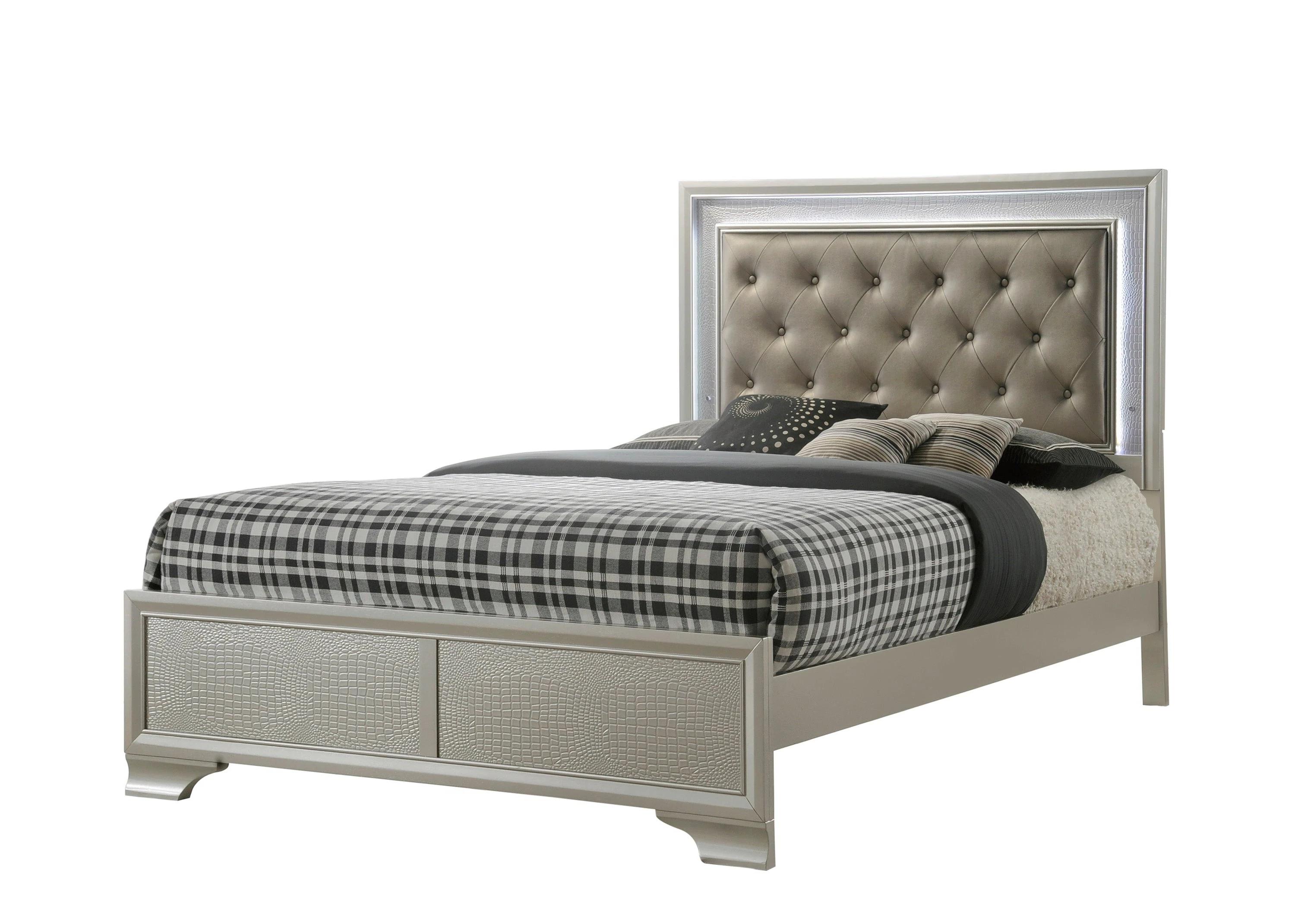 

    
Beige Queen Size Bed w/ LED Lights by Crown Mark Lyssa B4300-Q-Bed
