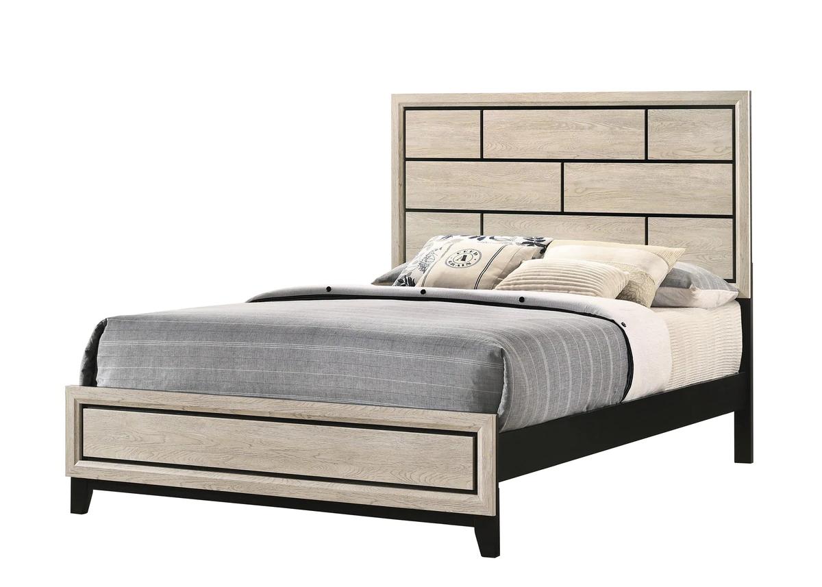 

    
Beige Queen Size Panel Bed by Crown Mark Akerson B4630-Q-Bed
