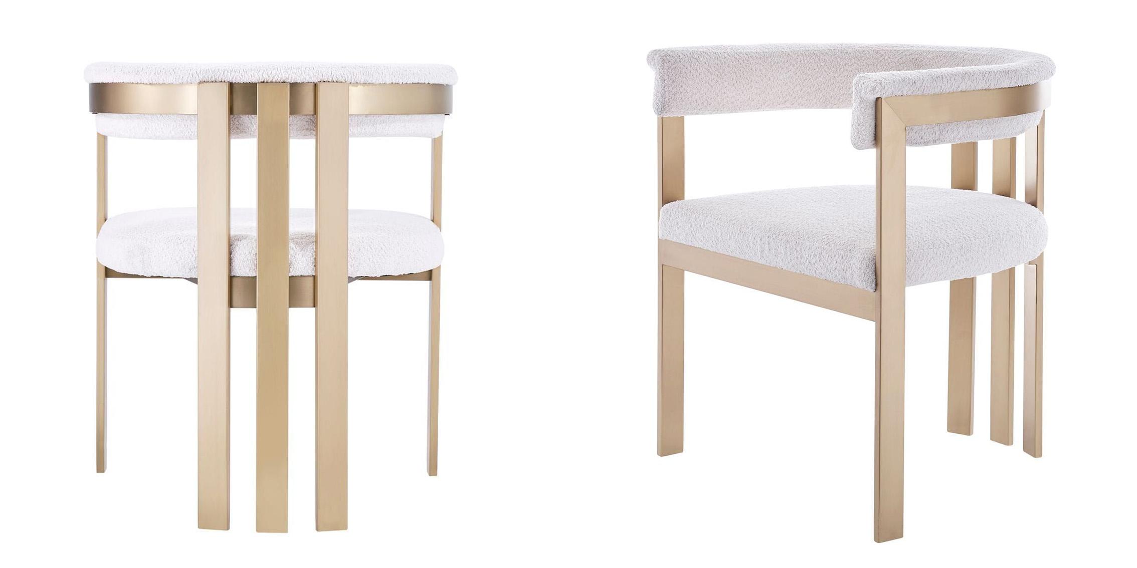 Contemporary, Modern Dining Chair Set VGZAY129-BEI-DC-Set-2 VGZAY129-BEI-DC-Set-2 in Gold, Beige Fabric
