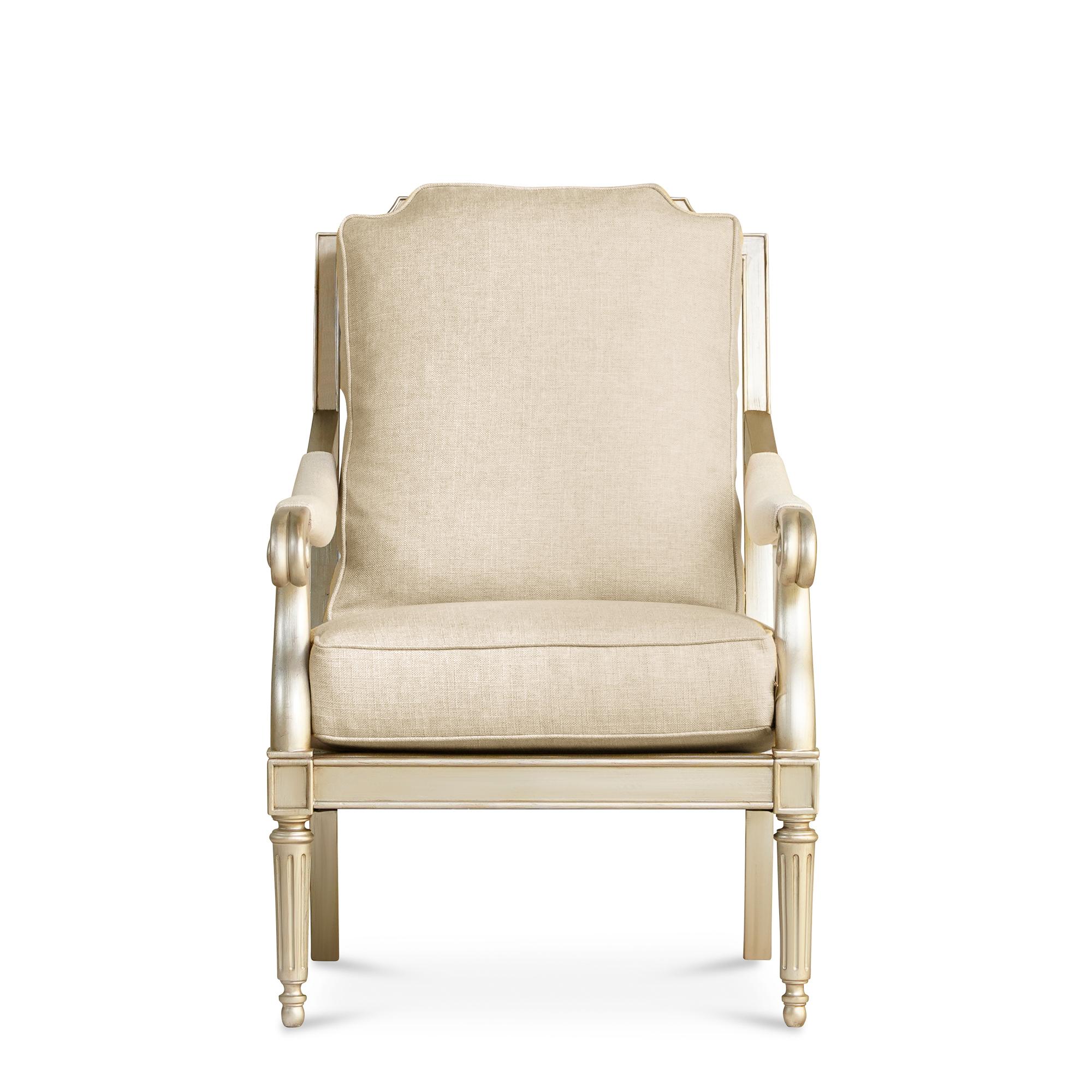 Contemporary, Modern Arm Chairs Charlotte Emerald 176574-5227AA in Beige Fabric