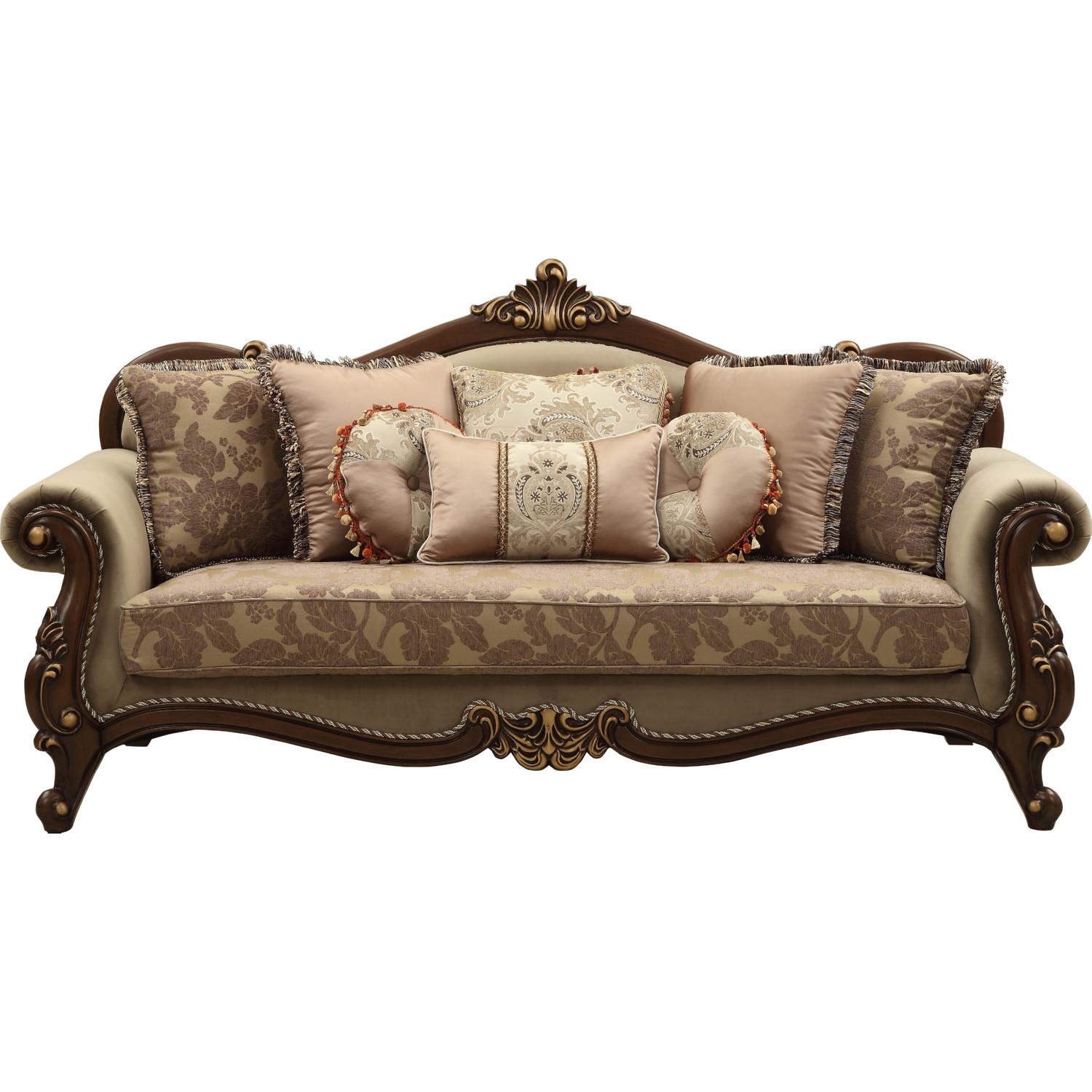 

        
Acme Furniture Mehadi 50690 Sofa Set Walnut/Tan/Beige Fabric 0840412152443

