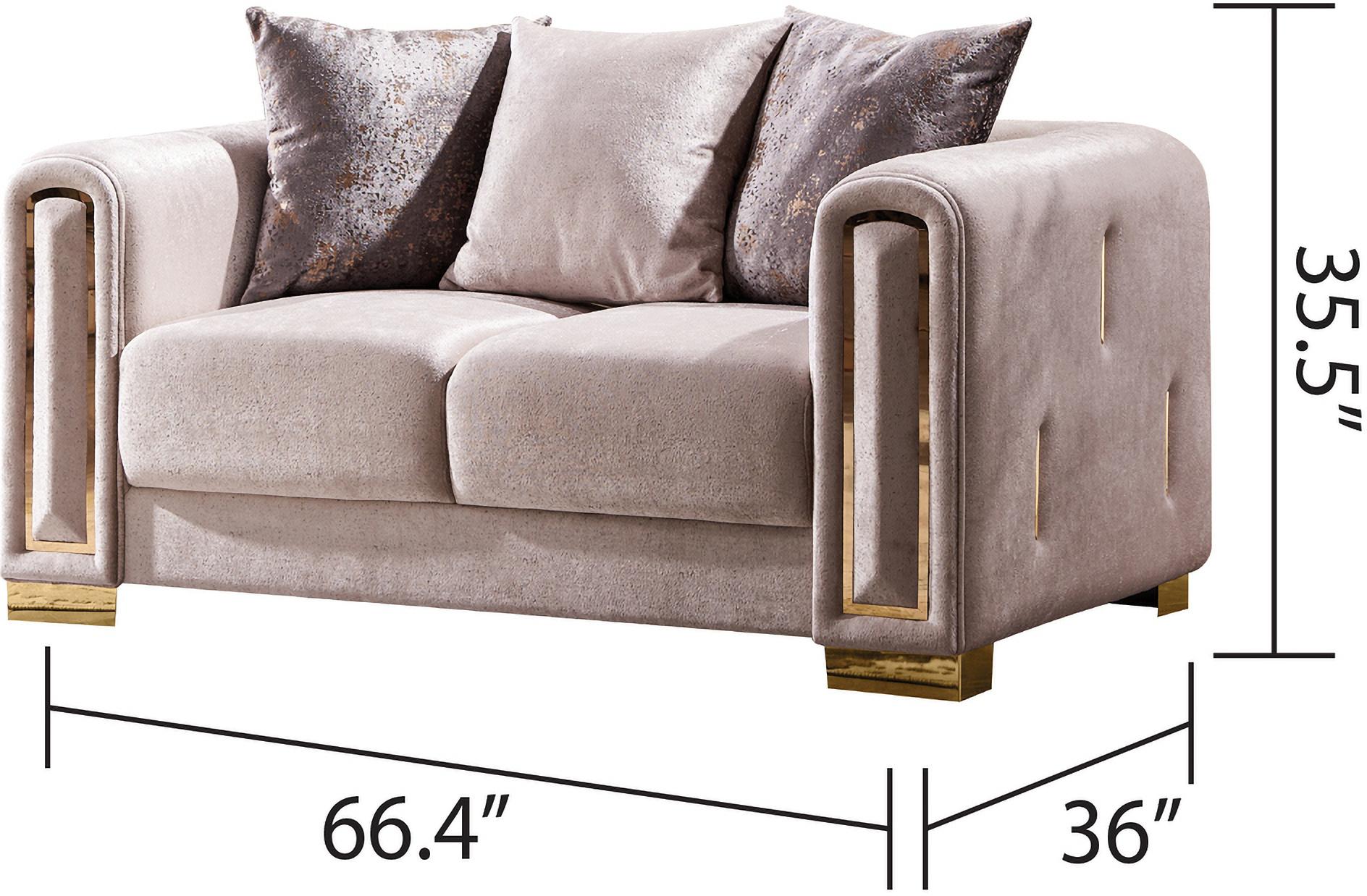 

    
 Order  Beige Thick Velvet Fabric 2Pc Living Room Set Impreza Galaxy Home Modern
