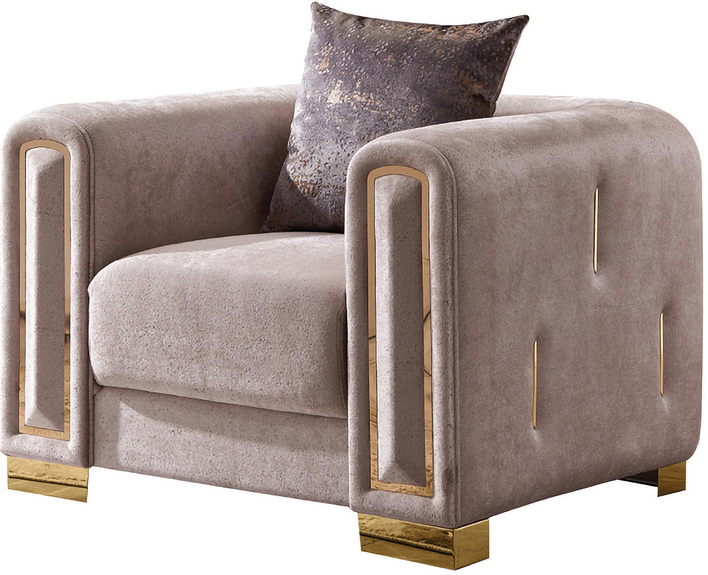 

    
Beige Thick Velvet Fabric Armchair Impreza Galaxy Home Modern
