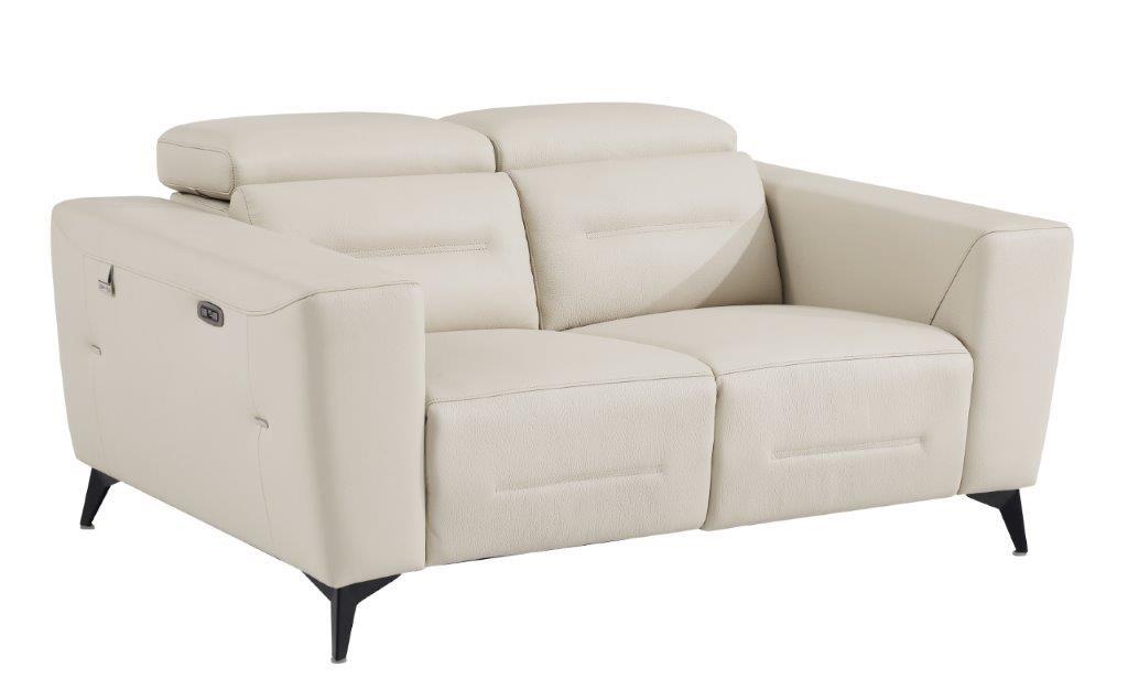 

    
Beige Top Grain Italian Leather Power Reclining Loveseat Contemporary 989 Global United
