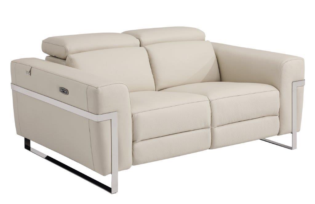 

    
Beige Top Grain Italian Leather Power Reclining Loveseat Contemporary 990 Global United
